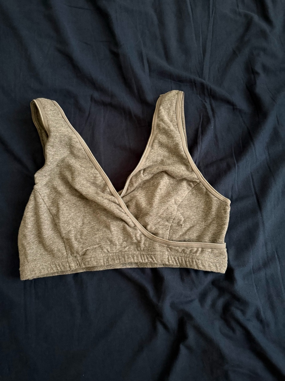 Women's Cotton-Blend Wrap Bralette - Taupe